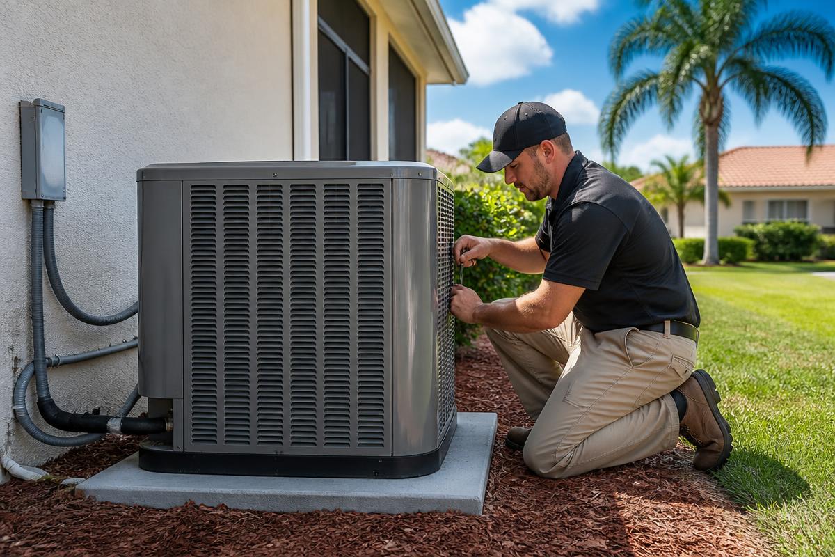 Apollo technician installing a residential HVAC system